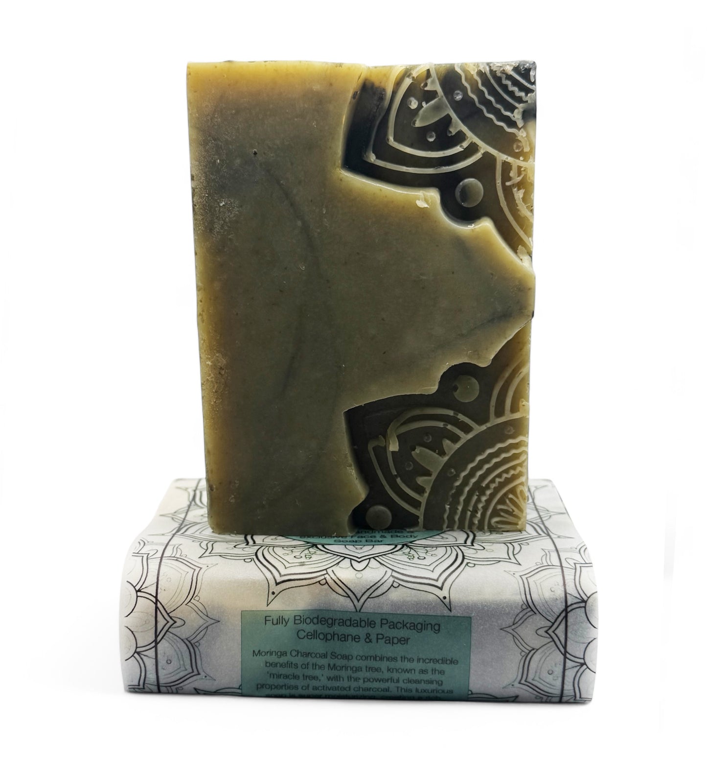 Moringa Soap, Infused with Charcoal to cleanse and nourish, min 180g/6.3oz