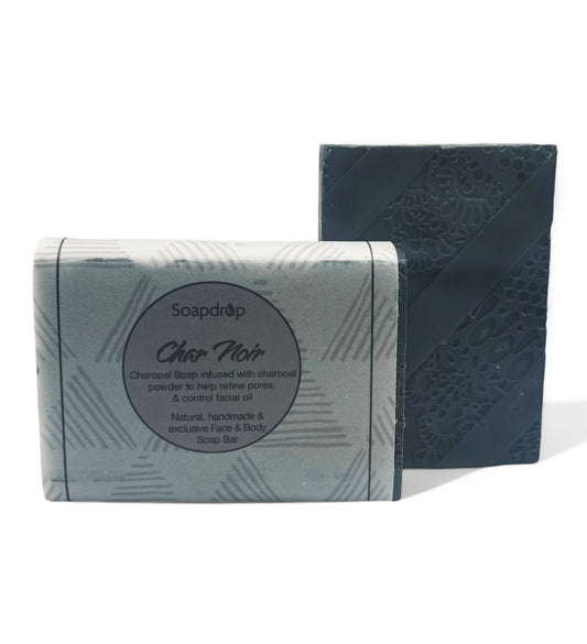 Char Noir, Charcoal Soap infused with Coconut Charcoal, Mint & Pine, min 180g/6.34oz