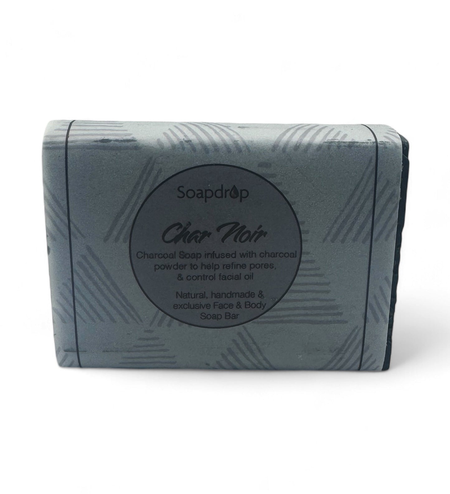 Char Noir, Charcoal Soap infused with Coconut Charcoal, Mint & Pine, min 180g/6.34oz